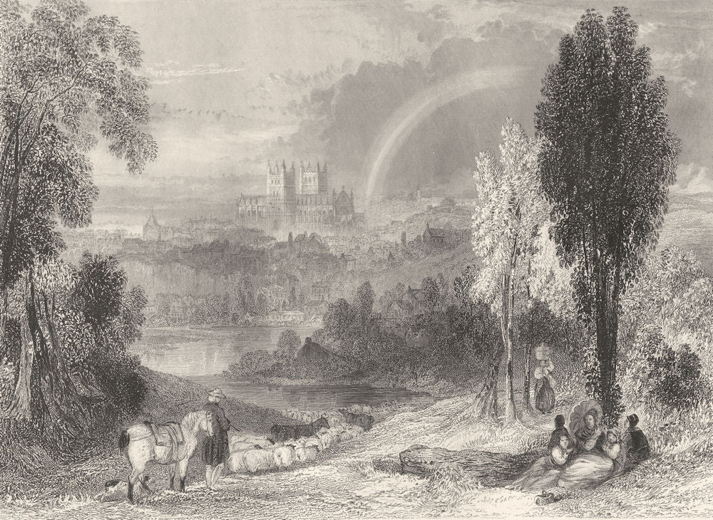 DEVON. Exeter 1850 old antique vintage print picture